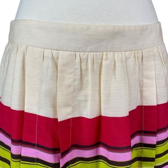 Loft Ann Taylor Pleated Skirt Stiped Size 6P - Picture 2 of 6